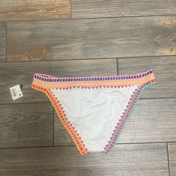 NWT Bar III Weave It Cheeky Bikini Swimsuit Bottoms Large or XL White Embroidery - Picture 7 of 9